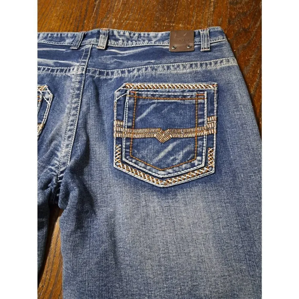 Waist 42 GS115 Distressed Denim Blue Jean Shorts Streetwear Cotton Shorts